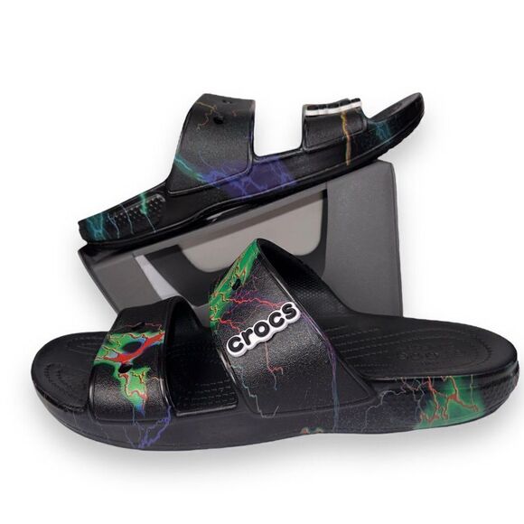 Crocs Classic Two-Strap Slide Sandals "Out of this World-Lighting" Men's 10 - Picture 1 of 10